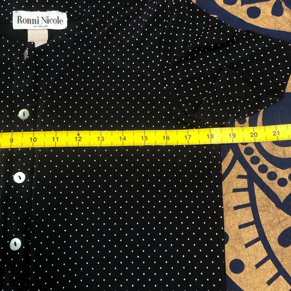Vintage Ronnie Nicole by Ouida Button Down Polka Dot Crop Top Sz Medium - Picture 6 of 9